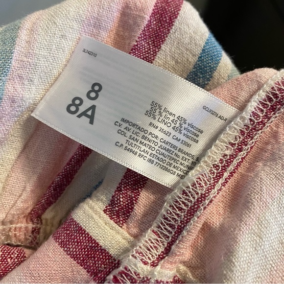 NWT Carter’s Kid Striped Linen Dress - size 8 - Picture 5 of 5